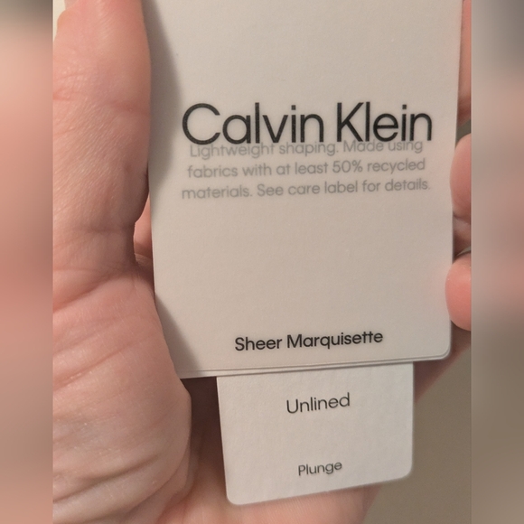 Calvin Klein Black Mesh Plunge Bra - Picture 3 of 4